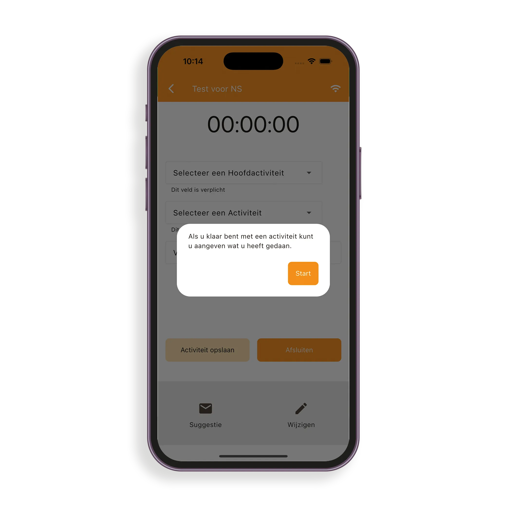 AccentPro app — startscherm