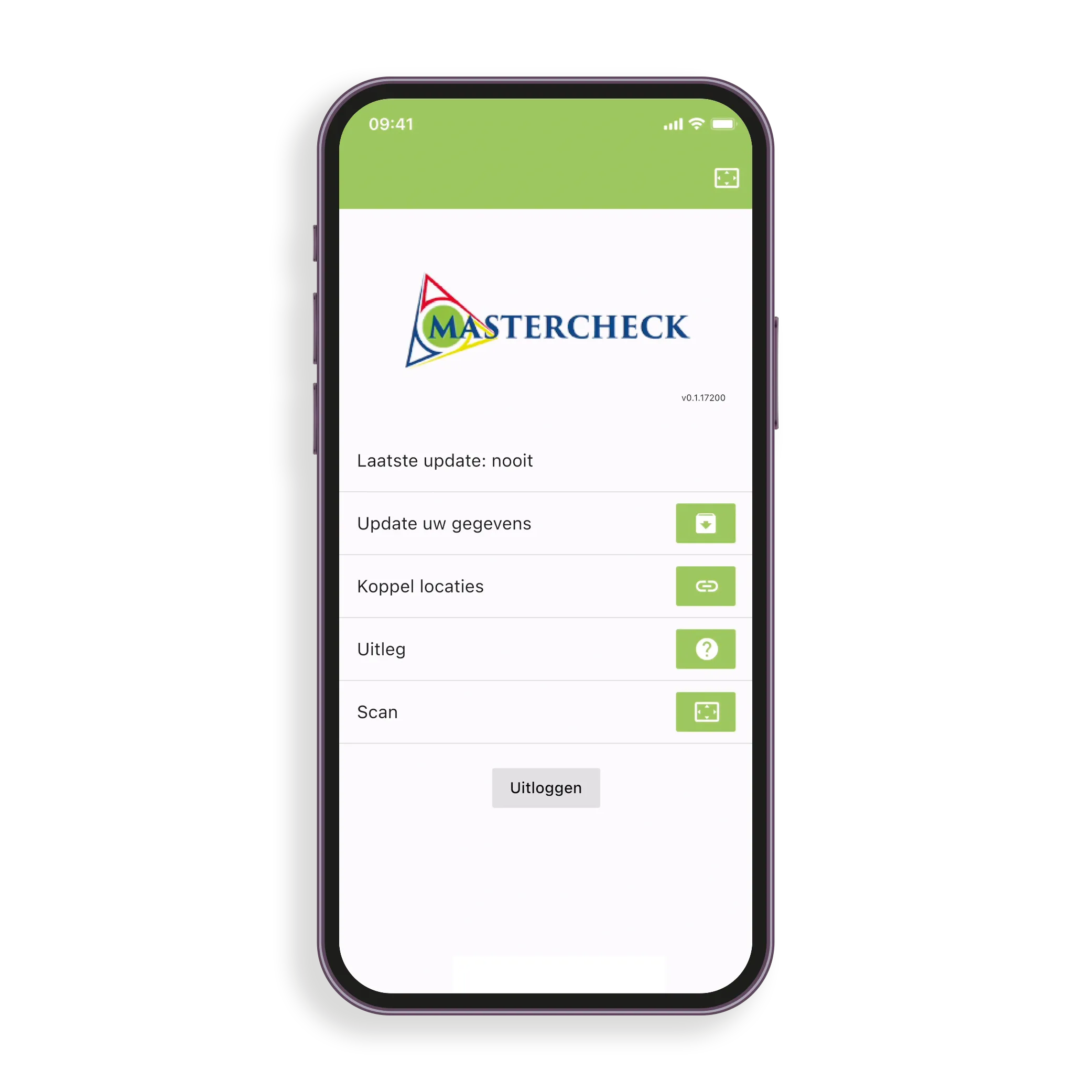 Mastercheck app — dashboard overzicht