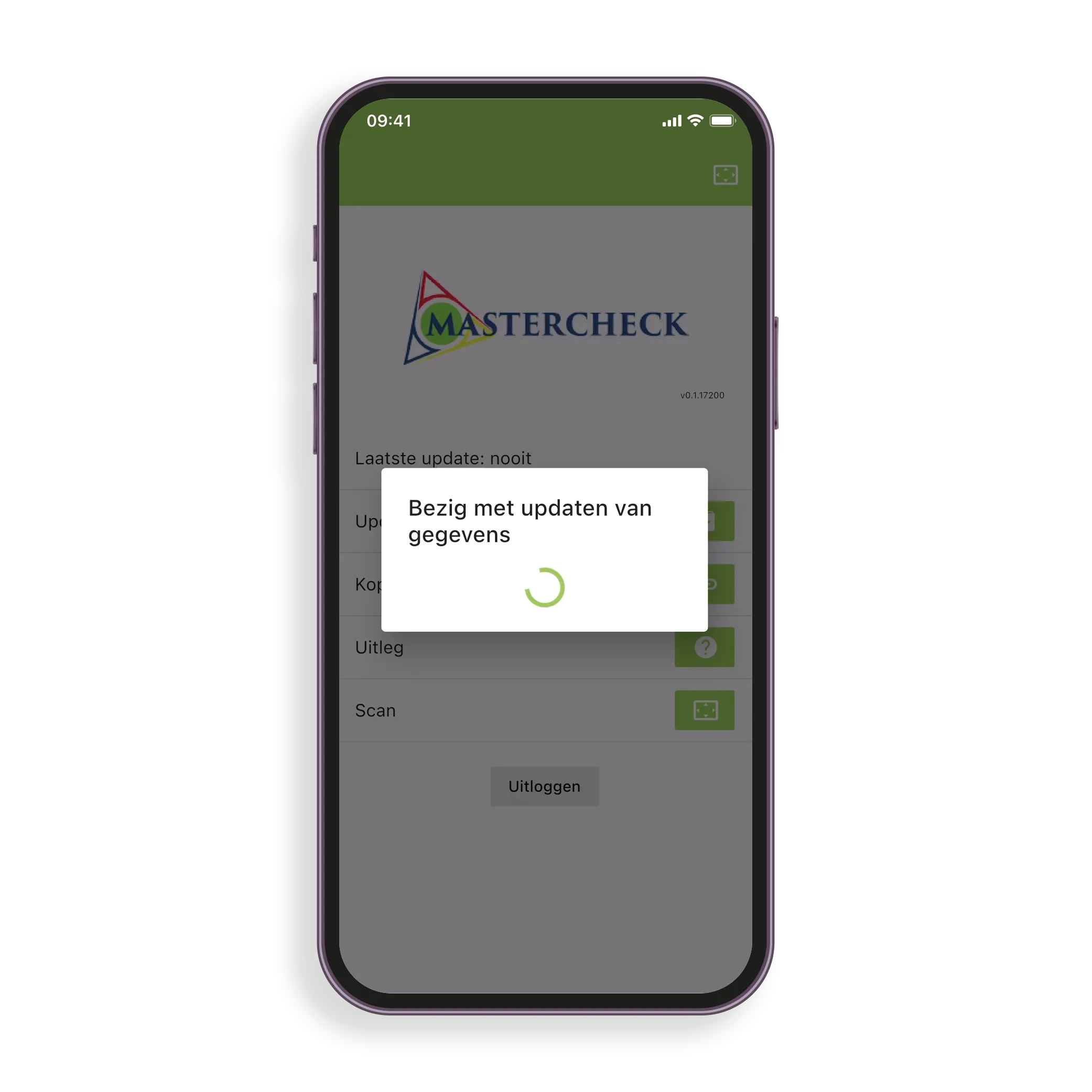 Mastercheck app — synchronisatie met backend